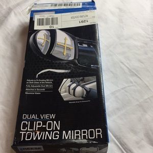 DUAL VIEW CLIP-ON TOWING MIRROR.